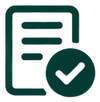 Dark green Certificate of analysis transparency form