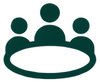 dark green figures sitting at a table representing US Hemp Roundtable involvement