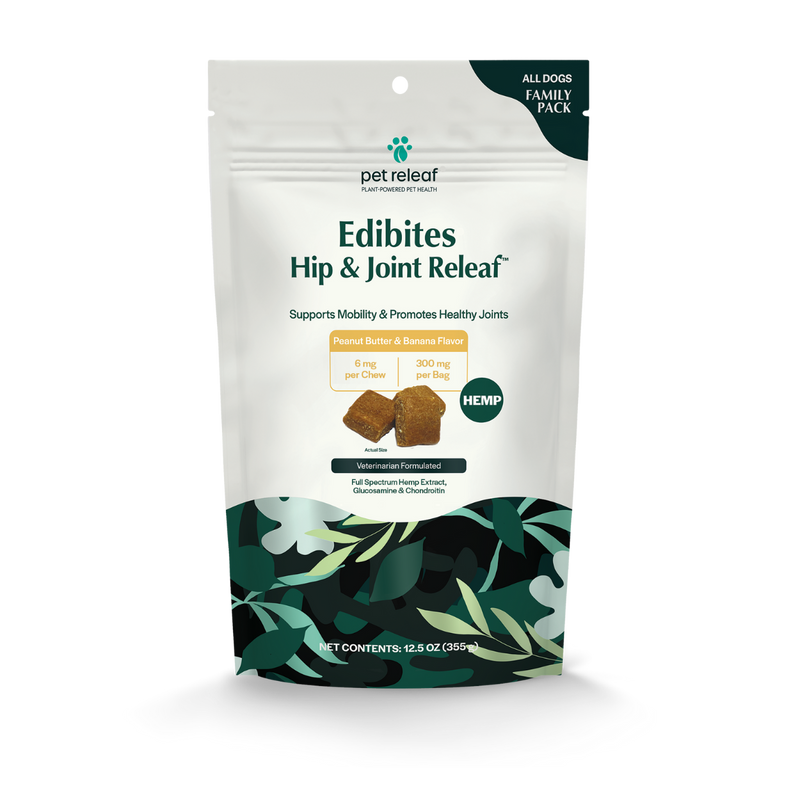 Hip & Joint Releaf Hemp Edibites For Dogs – Peanut Butter Banana