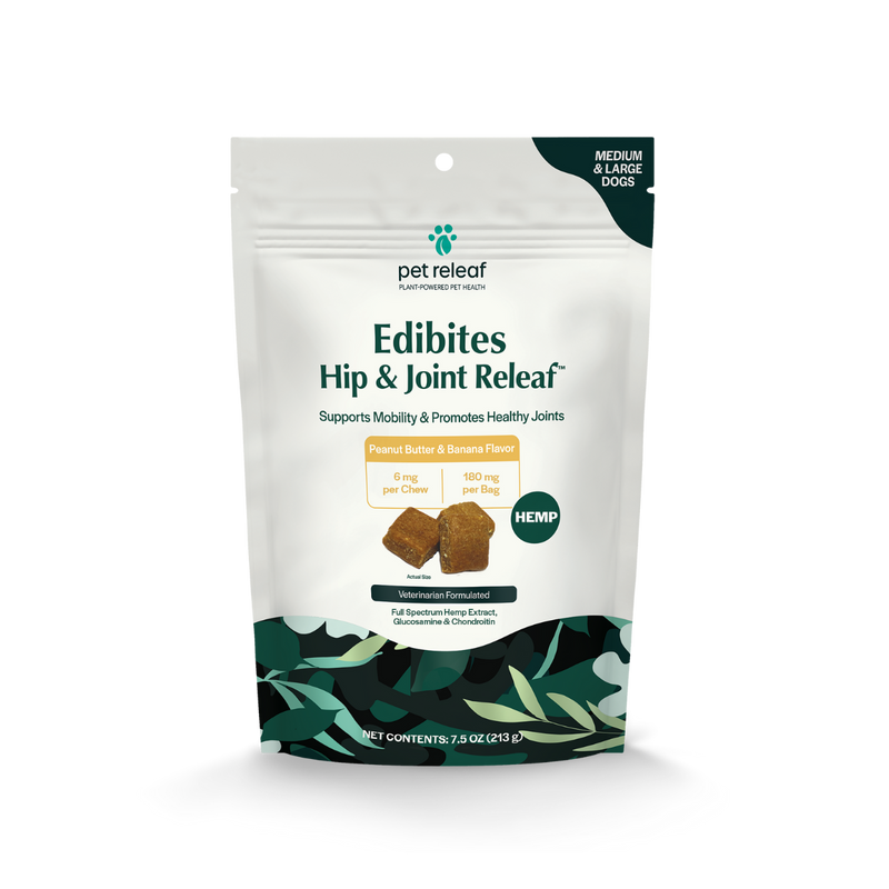 Hip & Joint Releaf Hemp Edibites For Dogs – Peanut Butter Banana