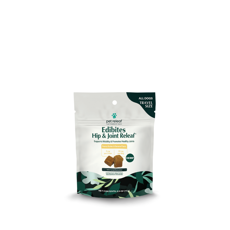Hip & Joint Releaf Hemp Edibites For Dogs – Peanut Butter Banana